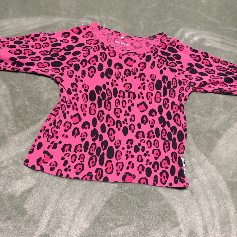 Mini Rodini Fuchsia Animal Print Shirt - Picture 6 of 6